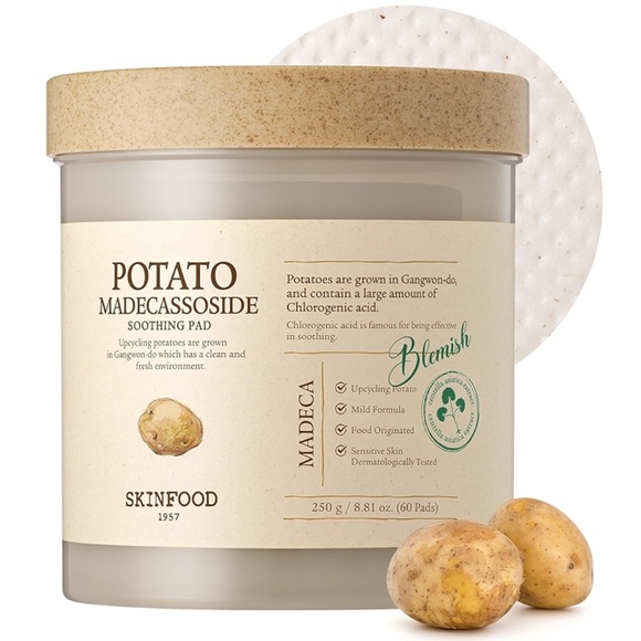 Skinfood- Potato Madecassoside Soothing Pad 250g/8.81oz (60 Pads) - Picture 1 of 5